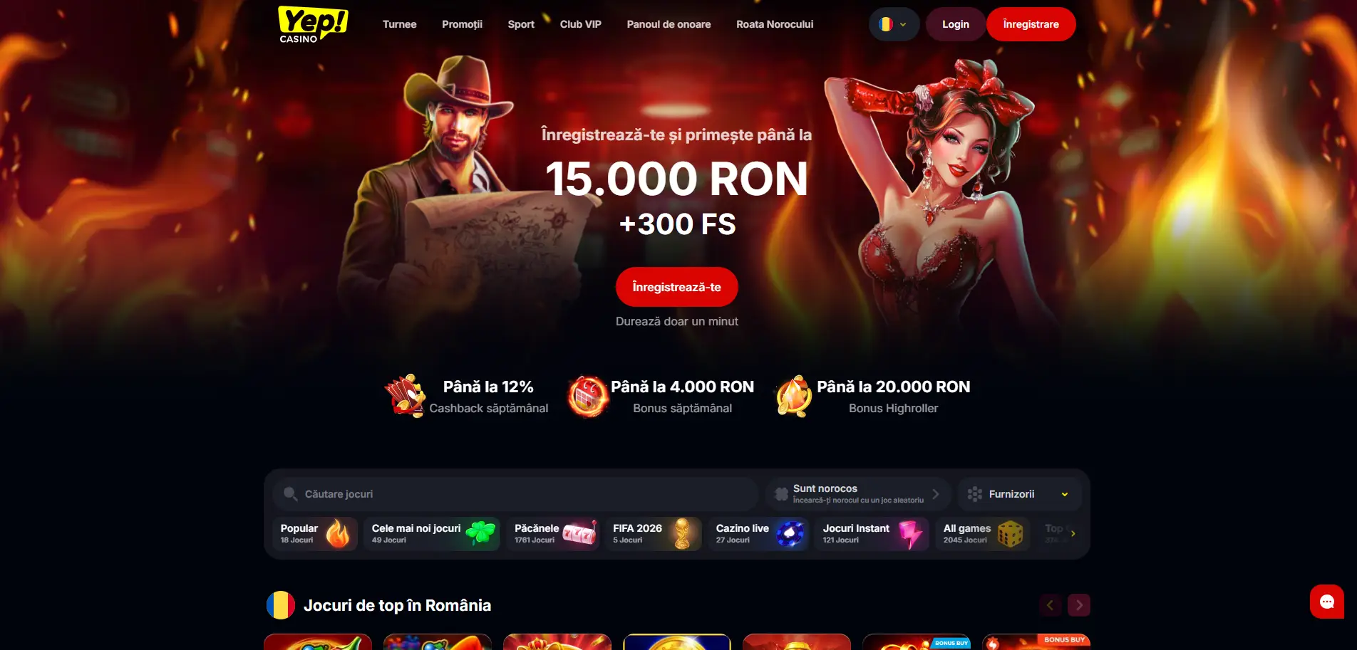 YEPcasino – rotiri în tranșe zilnice, cazinou și pariuri în același cont